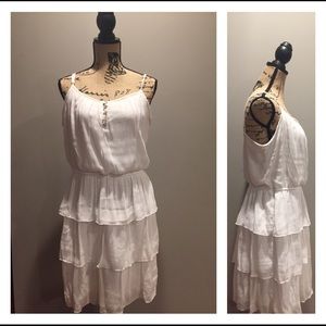 Lily Rose  XL dress sleeveless tiered skirt white